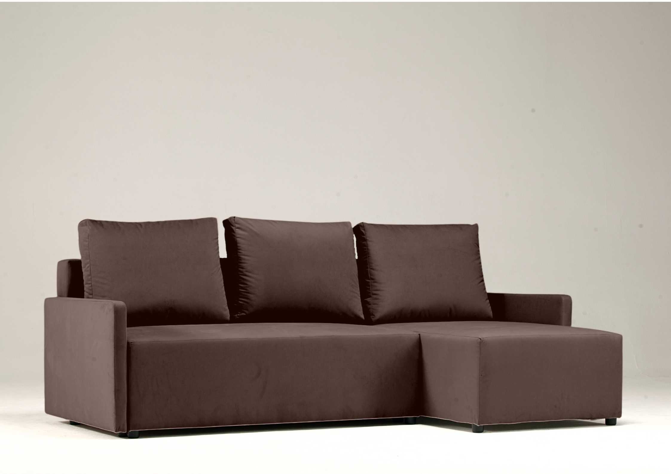 Brązowy narożnik do małego salonu